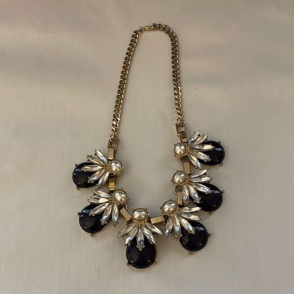 Estate jewelry rhinestone and pearl necklace - Picture 1 of 12